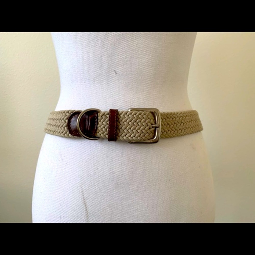 Tan Woven Belt with Brown Accents